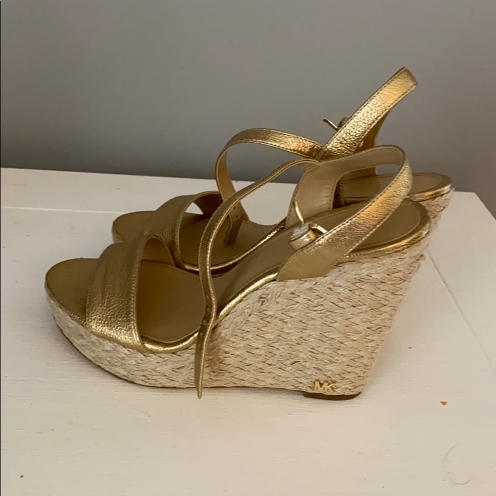Gold Michael Kors wedges